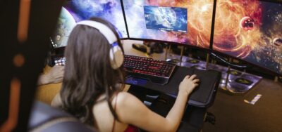 A girl at the computer